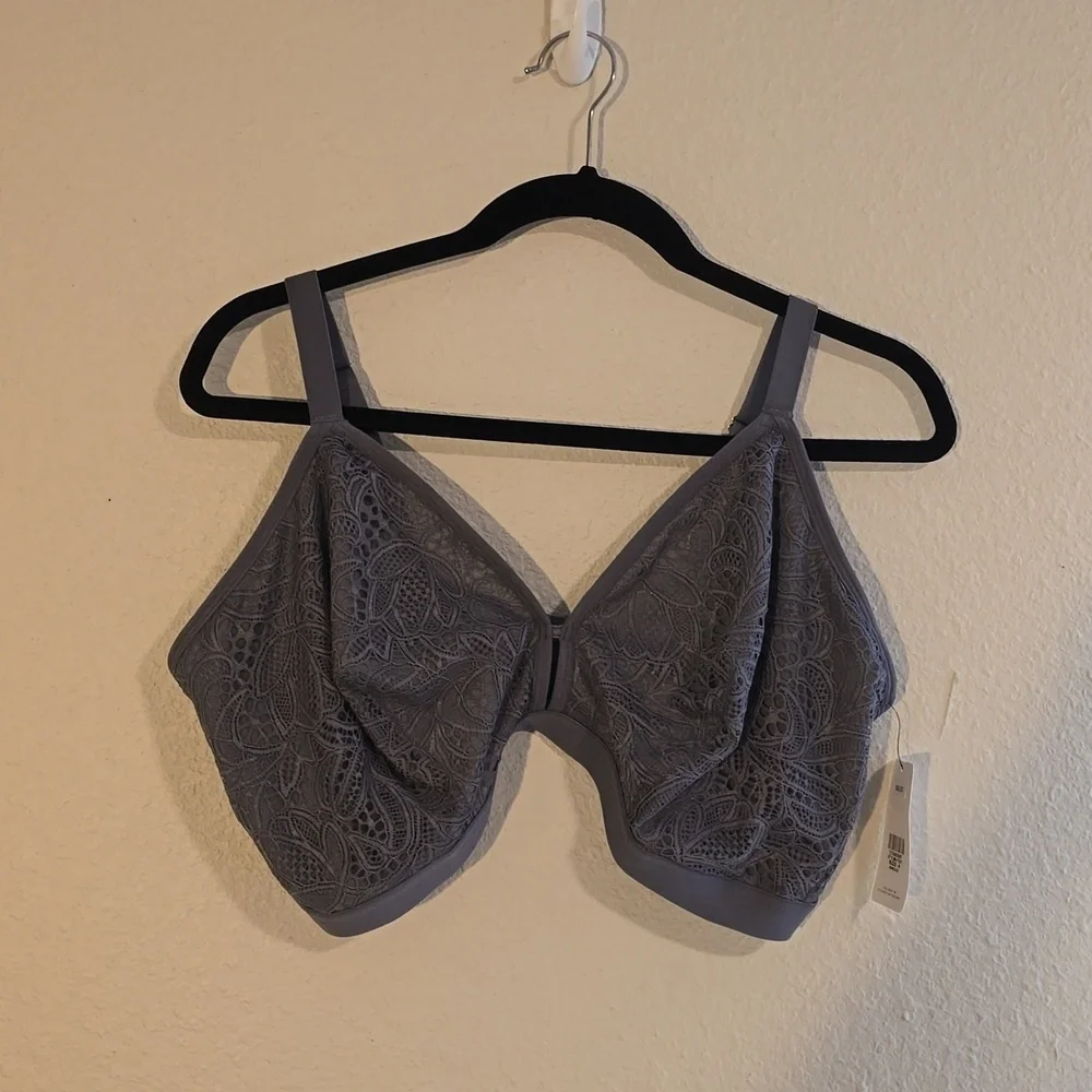 NWT Lively Smoke Gray Palm Lace Busty Bralette Bra Size 4 42DD 40G 40DDD